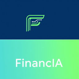 A creative logo design for 'FinancIA,' an innovative company that uses artificial intelligence for smart investments