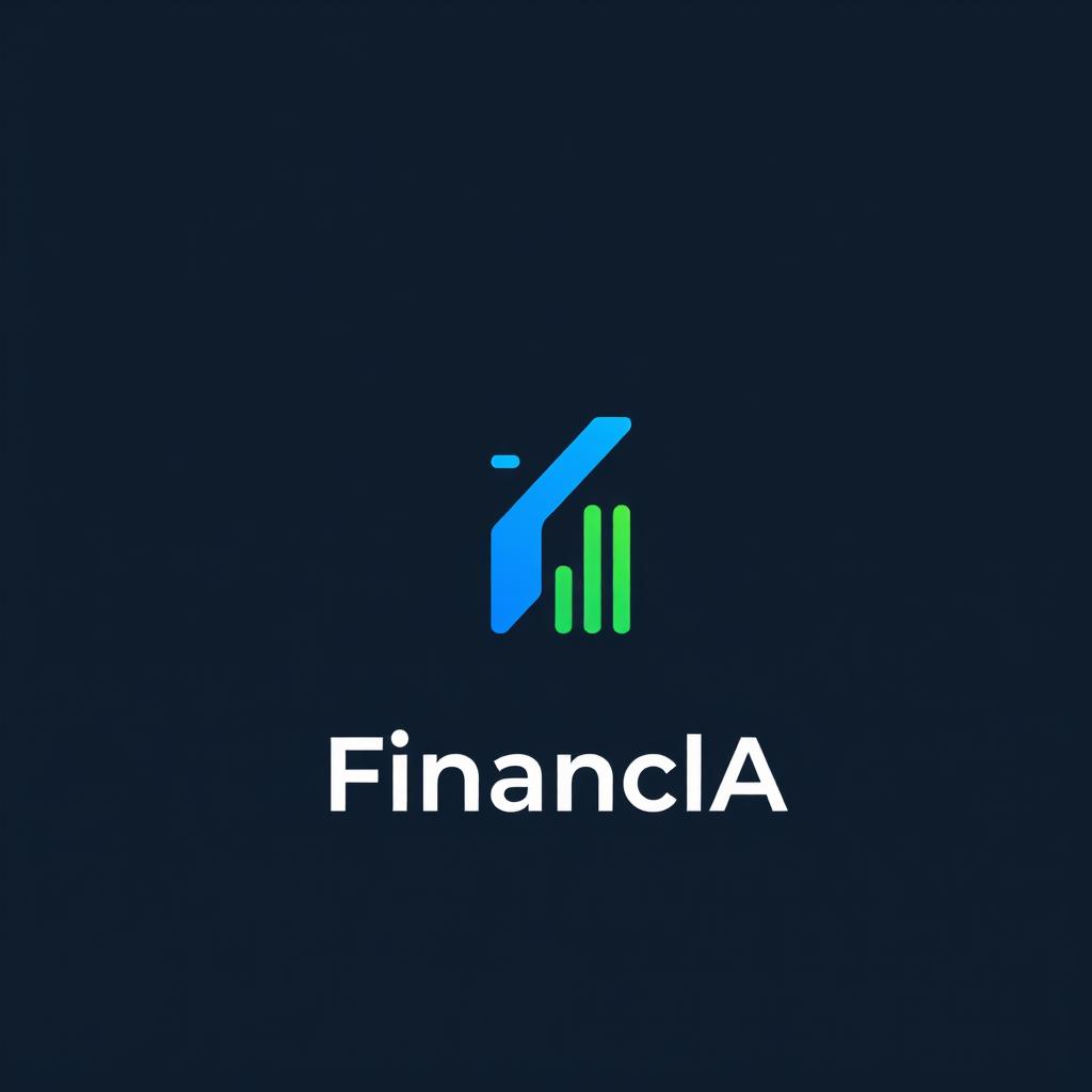 A creative logo design for 'FinancIA,' an innovative company that uses artificial intelligence for smart investments