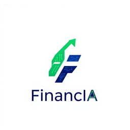 A logo concept for 'FinancIA,' a company that leverages artificial intelligence for investment strategies