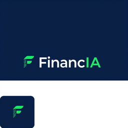 A logo concept for 'FinancIA,' a company that leverages artificial intelligence for investment strategies