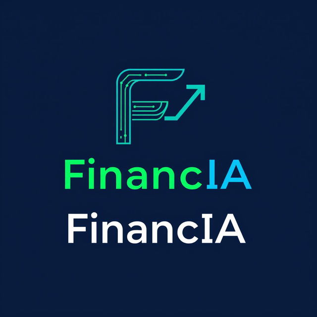 A logo concept for 'FinancIA,' a company that leverages artificial intelligence for investment strategies