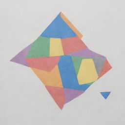 A precise drawing on a bond paper, filled with diverse four-sided geometric shapes in assorted colors and sizes.