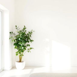 A stylish house interior background displaying simple white walls that evoke a sense of openness and tranquility