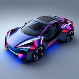 Design a futuristic car that combines sleek aerodynamics with a bold, innovative exterior