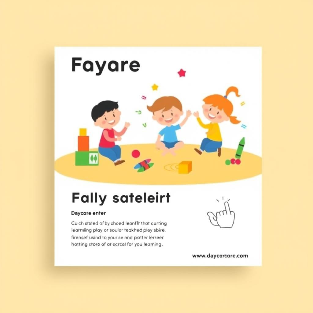 A playful and minimalistic Facebook post design for a daycare center