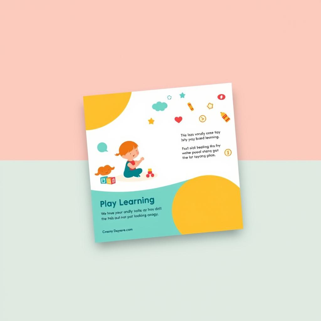 A playful and minimalistic Facebook post design for a daycare center