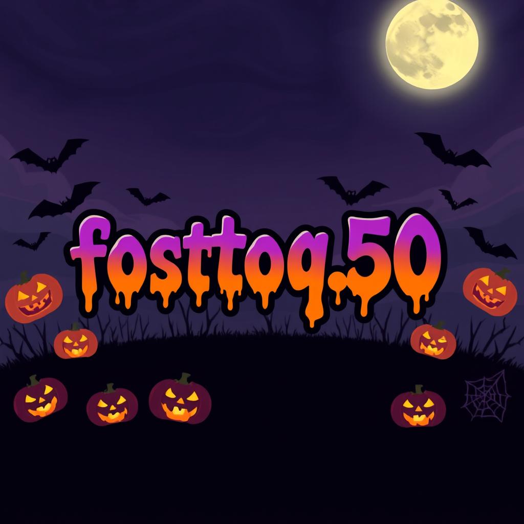 An eye-catching Halloween-themed profile picture for the channel "fostoq_50" featuring a spooky yet playful vibe