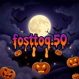 An eye-catching Halloween-themed profile picture for the channel "fostoq_50" featuring a spooky yet playful vibe