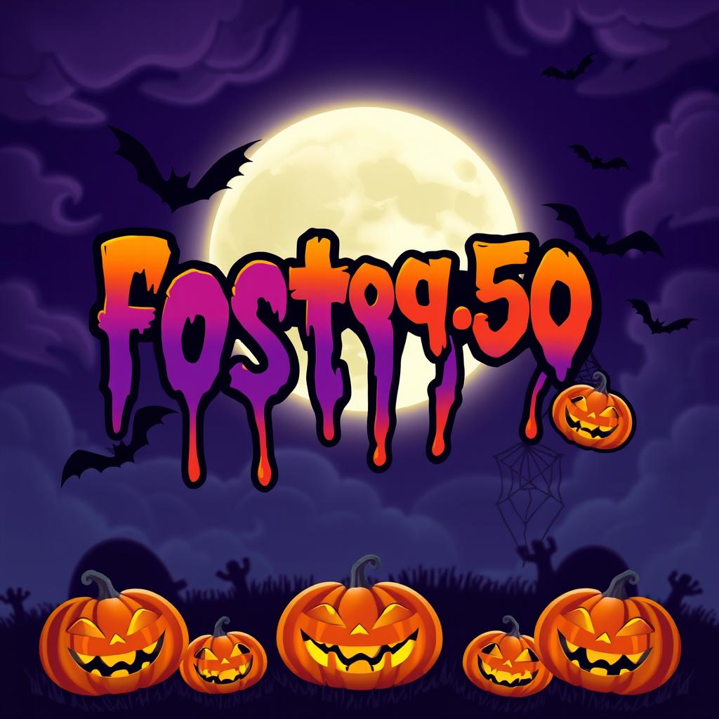 An eye-catching Halloween-themed profile picture for the channel "fostoq_50" featuring a spooky yet playful vibe