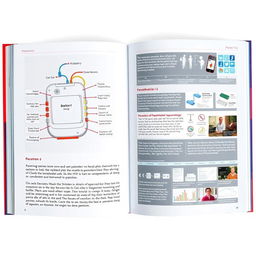 The first two pages of a medically themed book focused on pacemakers, featuring a detailed and visually engaging layout