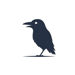 A striking, modern logo featuring a crow in an artistic and unique design, using sharp lines and dark monochromatic colors.