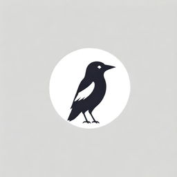 An abstract logo featuring the essence of a crow, using simplistic, geometric shapes and lines to represent the bird in a stylized, modern monochrome design.