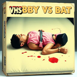 An old VHS box cover design featuring the title "BOBBY VS BAT"