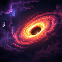 A captivating cosmic background designed for a book cover themed around black holes