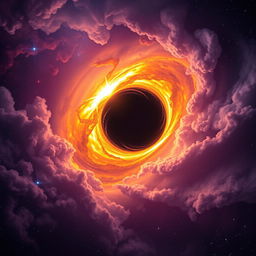 A captivating cosmic background designed for a book cover themed around black holes