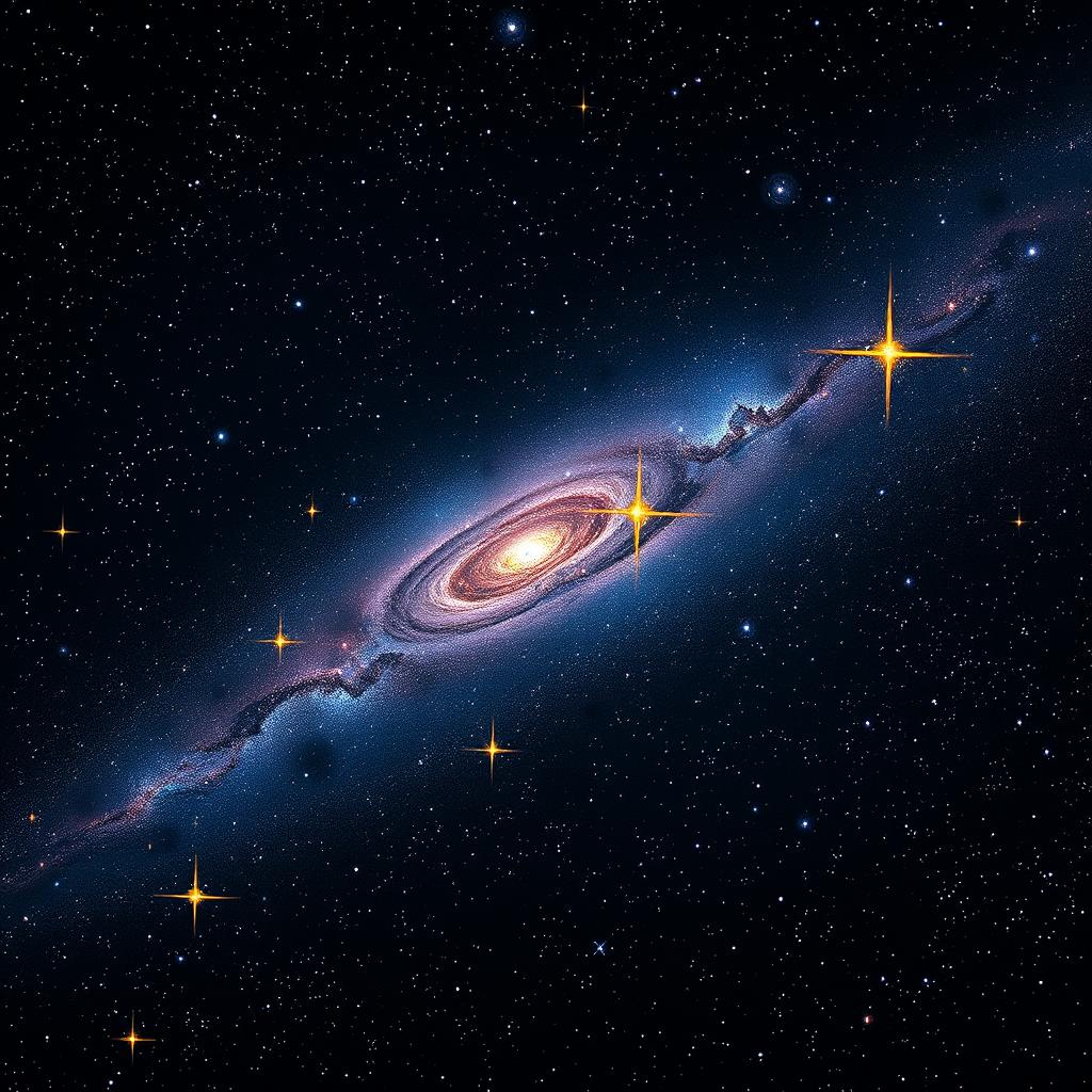 A breathtaking cosmic background featuring a starry night sky, designed for a book cover