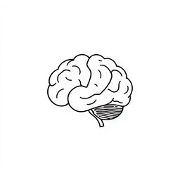 An over-simplified one-line doodle of a brain, elegantly crafted with a single continuous line