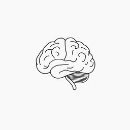 An over-simplified one-line doodle of a brain, elegantly crafted with a single continuous line