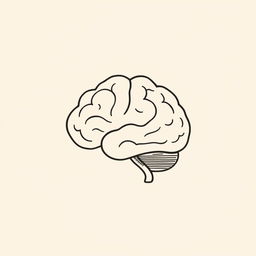 An over-simplified one-line doodle of a brain, elegantly crafted with a single continuous line