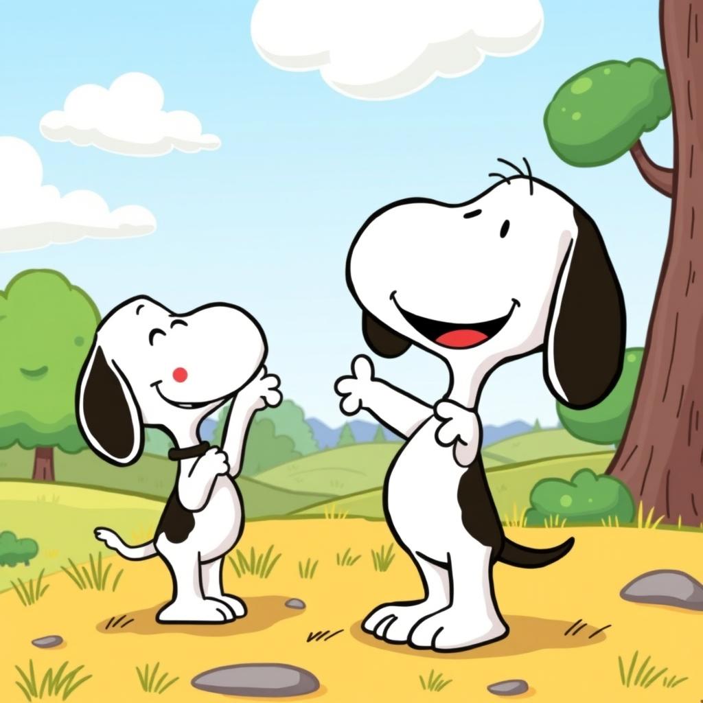 A cartoon-style illustration featuring Snoopy, the iconic beagle from the Peanuts comic strip, pointing excitedly at a colorful and detailed cellular membrane