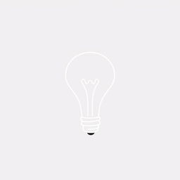 An over-simplified one-line doodle of a lightbulb, elegantly crafted with a single continuous line that outlines the classic shape of a bulb