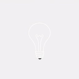 An over-simplified one-line doodle of a lightbulb, elegantly crafted with a single continuous line that outlines the classic shape of a bulb