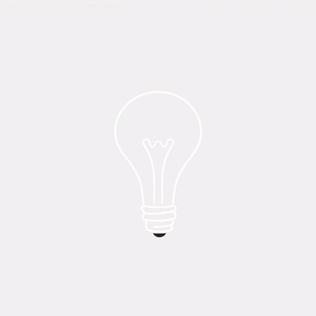 An over-simplified one-line doodle of a lightbulb, elegantly crafted with a single continuous line that outlines the classic shape of a bulb