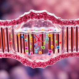 A scientifically accurate and visually stunning depiction of a cell membrane, featuring the phospholipid bilayer with proteins embedded within