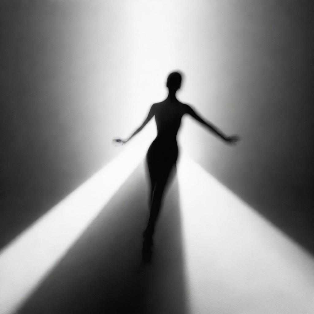 A stunning black and white abstract image, capturing the dance of light and shadow.