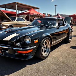 An imaginative car design that creatively merges a Datsun 240Z with the classic attributes of a 1970 Chevelle SS 454