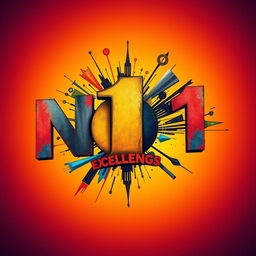 An artistic representation of the phrase 'NO 1' in a striking and bold manner