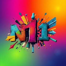 An artistic representation of the phrase 'NO 1' in a striking and bold manner