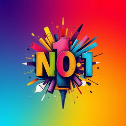 An artistic representation of the phrase 'NO 1' in a striking and bold manner