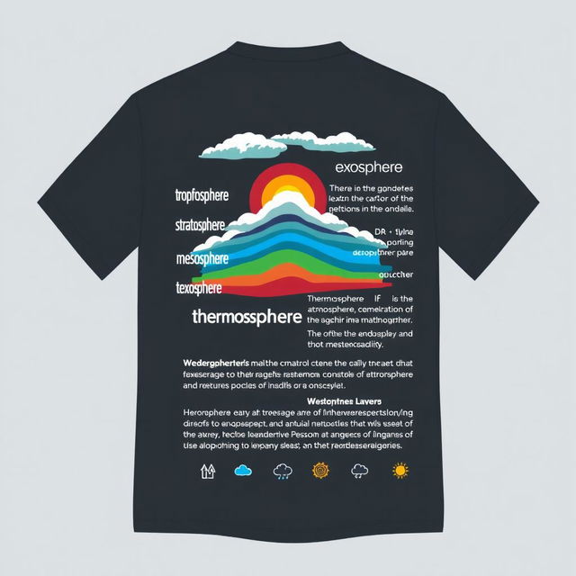 A creative T-shirt design focused on the theme of atmospheric geography