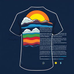 A creative T-shirt design focused on the theme of atmospheric geography