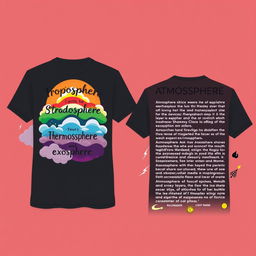 A creative T-shirt design focused on the theme of atmospheric geography