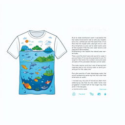 A visually appealing T-shirt design inspired by the theme of hydrosphere geography