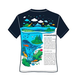 A visually appealing T-shirt design inspired by the theme of hydrosphere geography