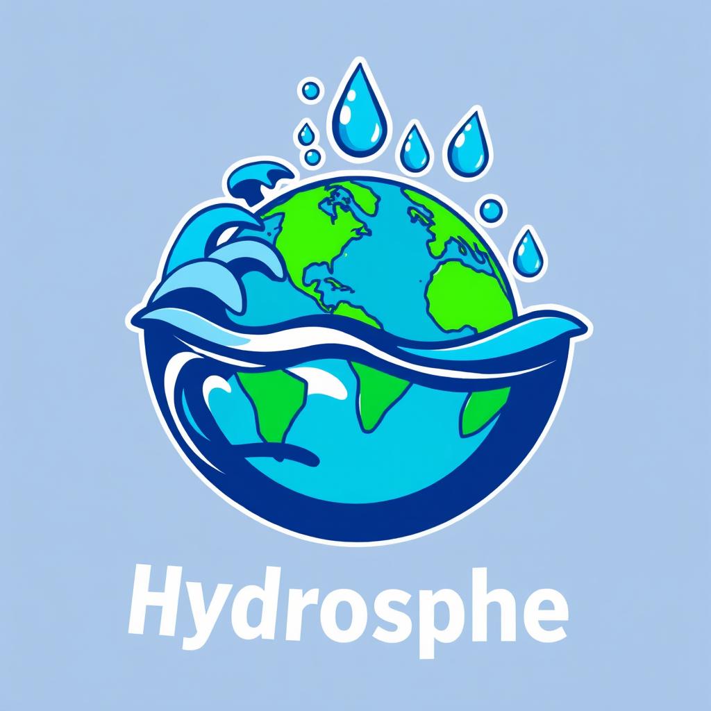 A stylish and modern t-shirt logo design featuring the hydrosphere