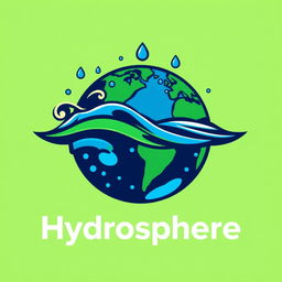 A stylish and modern t-shirt logo design featuring the hydrosphere