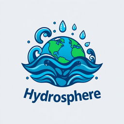 A stylish and modern t-shirt logo design featuring the hydrosphere