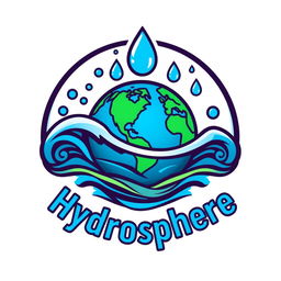 A stylish and modern t-shirt logo design featuring the hydrosphere