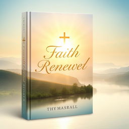 A beautifully designed book cover for a Christian book, featuring serene imagery of a sunrise breaking over a tranquil landscape, symbolizing hope and faith