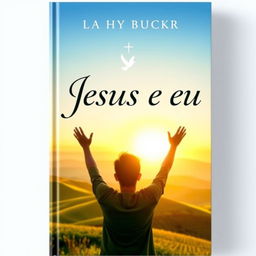 A visually striking book cover for a Christian book featuring the phrase 'Jesus e eu' prominently displayed in an elegant font