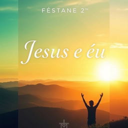 A visually striking book cover for a Christian book featuring the phrase 'Jesus e eu' prominently displayed in an elegant font