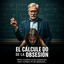 A compelling movie poster for a short film titled 'El Cálculo de la Obsesión'