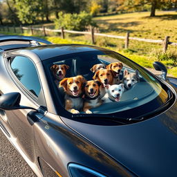 A stunning McLaren sports car, sleek and shiny, parked in a picturesque setting