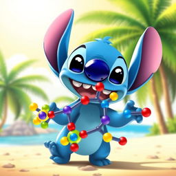 A whimsical cartoon character resembling a blue alien creature with large ears and big expressive eyes, inspired by Stitch from a popular animated movie