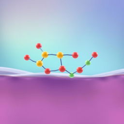 An animated depiction of a phospholipid molecule, showcasing its unique structure with hydrophilic heads and hydrophobic tails