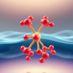 An animated depiction of a phospholipid molecule, showcasing its unique structure with hydrophilic heads and hydrophobic tails